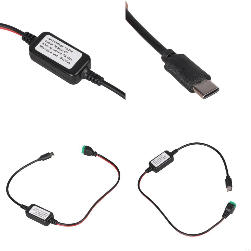 Electronics And Gadgets With C - ポータブル電子機器およびファン用のUSB C 5V 3A出力へのステップダウン電圧コンバータケーブル2Pin