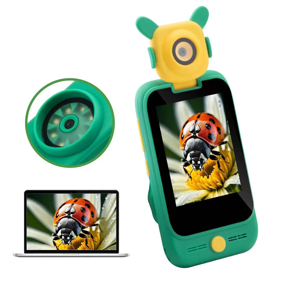 Electronics & Gadgets Beginning With D - 4歳から6歳の子供に適した教育用カメラフォン玩具で、回転式高解像度カメラと電子メモリを搭載しています。