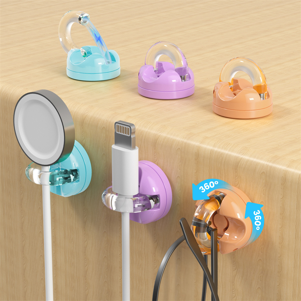 Magnetic Charging Cable - 6個入り マグネット式データケーブルオーガナイザー デスクトップ回転式 携帯電話充電ケーブルフック 電源コード収納ホルダー