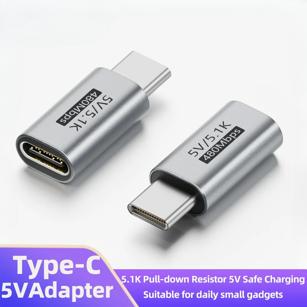 Electronics And Gadgets With C - USB-C 5.1K 抵抗充電アダプター 安全な 5V 過電圧保護