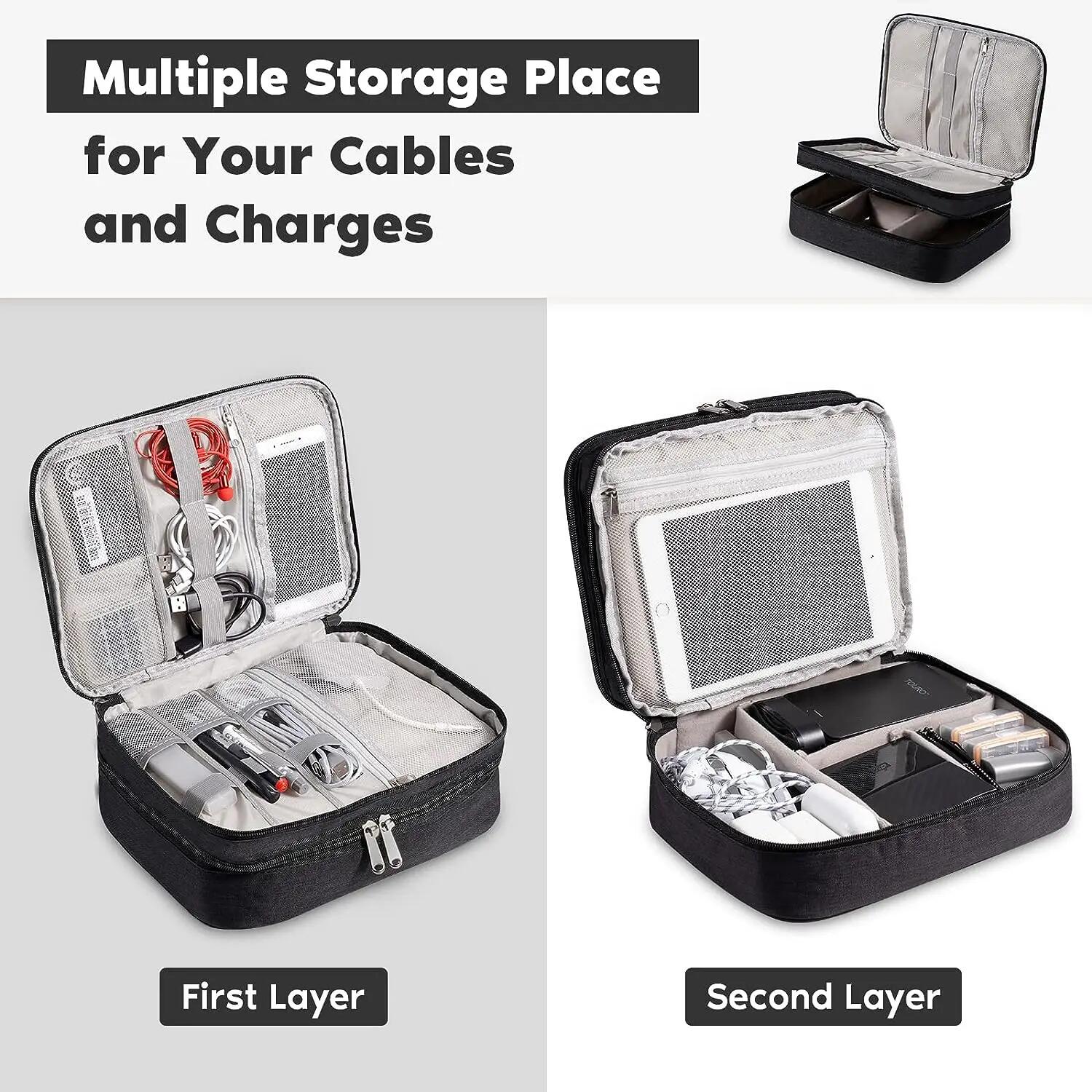 ポータブルデジタルストレージバッグ USB ガジェット防水ケ - Electronics Gadgets Bag のレビューと価格