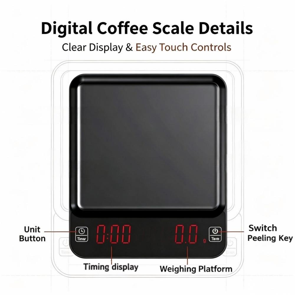 3kg/0.1g高精度デジタルコーヒースケール、LEDポータ - Electronics & Gadgets Beginning With D のレビューと価格