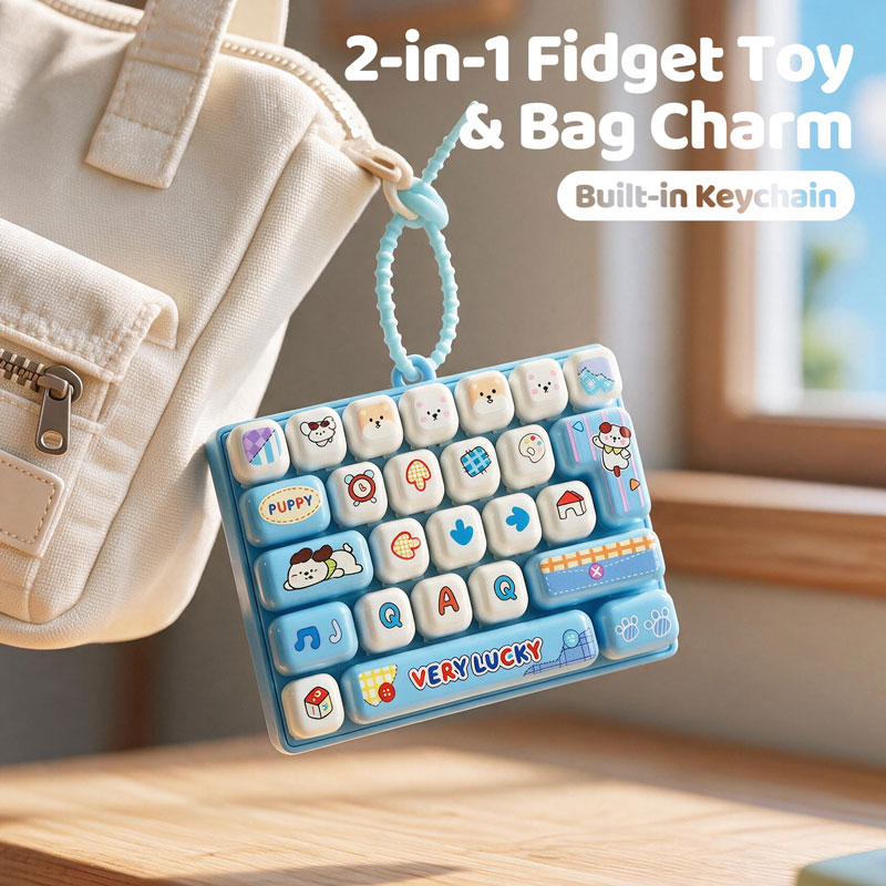 かわいいミニキーボード型フィジェットトイキーホルダー、26個 - Electronics Gadgets Bag のレビューと価格