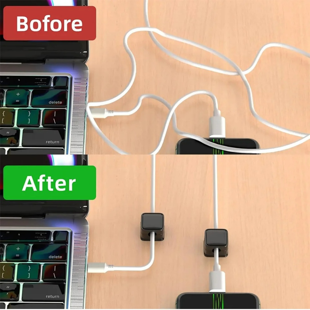 磁気ケーブルクリップオーガナイザー 調節可能な粘着式ケーブル - Magnetic Charging Cable のレビューと価格