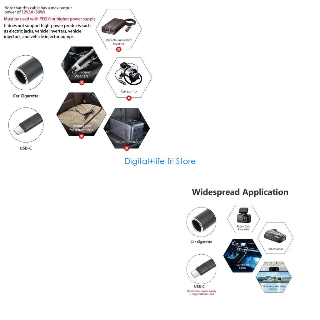 E06D USB C オス シガー ライター電源アダプタ 5 - Electronics And Gadgets With C のレビューと価格